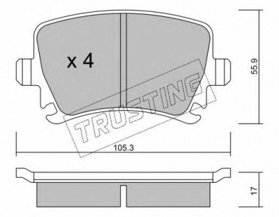 TRUSTING 5690 -  Комплект тормозных колодок, дисковый тормоз