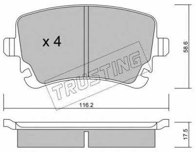 TRUSTING 5702 -  Комплект тормозных колодок, дисковый тормоз