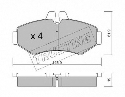 TRUSTING 5880 -  Комплект тормозных колодок, дисковый тормоз