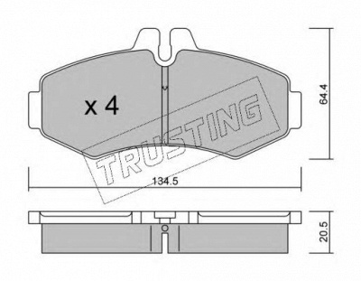 TRUSTING 5890 -  Комплект тормозных колодок, дисковый тормоз