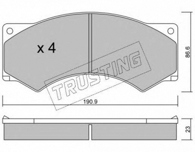 TRUSTING 5950 -  Комплект тормозных колодок, дисковый тормоз