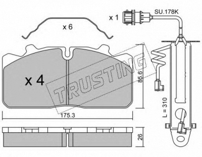 TRUSTING 5983w -  Комплект тормозных колодок, дисковый тормоз