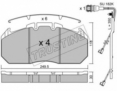 TRUSTING 6030w -  Комплект тормозных колодок, дисковый тормоз