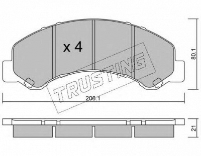 TRUSTING 6370 -  Комплект тормозных колодок, дисковый тормоз