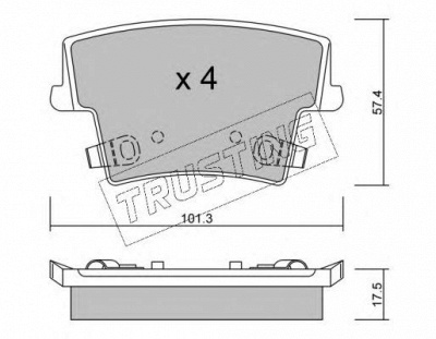 TRUSTING 7340 -  Комплект тормозных колодок, дисковый тормоз