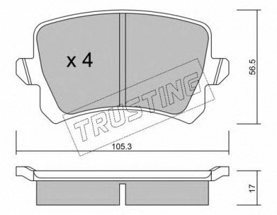 TRUSTING 8220 -  Комплект тормозных колодок, дисковый тормоз