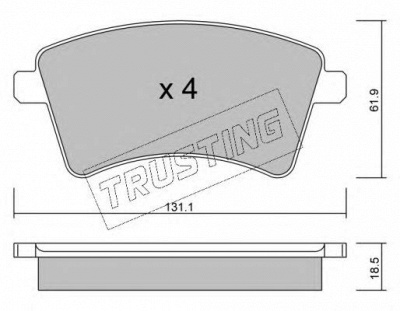 TRUSTING 8280 -  Комплект тормозных колодок, дисковый тормоз