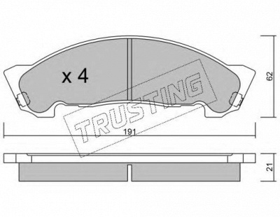 TRUSTING 9880 -  Комплект тормозных колодок, дисковый тормоз