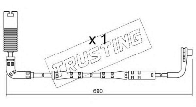 TRUSTING su157 -  Сигнализатор, износ тормозных колодок