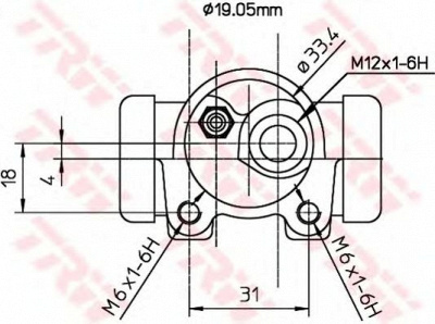 TRW bwd129 -  Колесный тормозной цилиндр