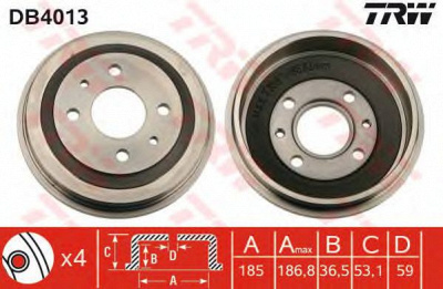 TRW db4013 -  Тормозной барабан