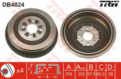 TRW db4024 -  Тормозной барабан