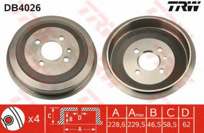 TRW db4026 -  Тормозной барабан