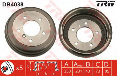 TRW db4038 -  Тормозной барабан