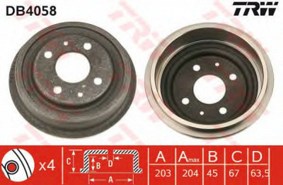 TRW db4058 -  Тормозной барабан