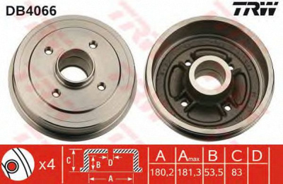 TRW db4066 -  Тормозной барабан