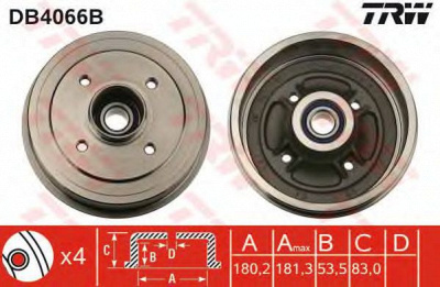 TRW db4066b -  Тормозной барабан