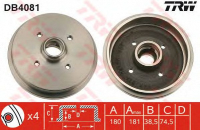 TRW db4081 -  Тормозной барабан