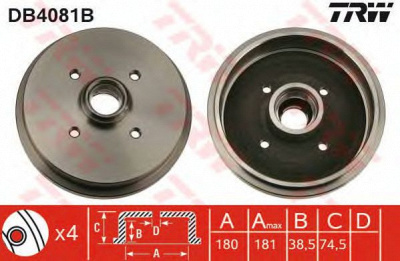 TRW db4081b -  Тормозной барабан