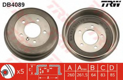TRW db4089 -  Тормозной барабан