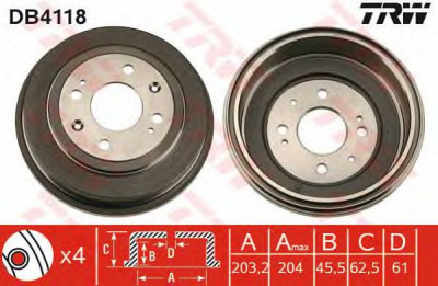 TRW db4118 -  Тормозной барабан