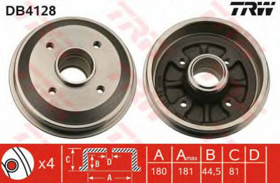TRW db4128 -  Тормозной барабан