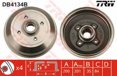 TRW db4134b -  Тормозной барабан