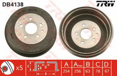 TRW db4138 -  Тормозной барабан