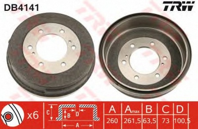 TRW db4141 -  Тормозной барабан