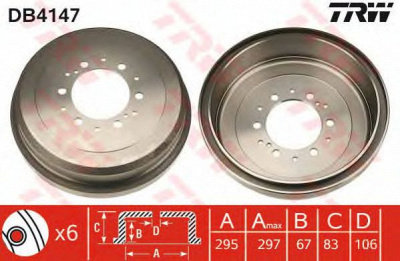 TRW db4147 -  Тормозной барабан