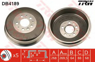 TRW db4189 -  Тормозной барабан