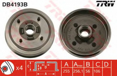 TRW db4193b -  Тормозной барабан