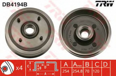 TRW db4194b -  Тормозной барабан
