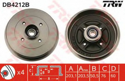TRW db4212b -  Тормозной барабан