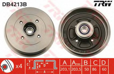 TRW db4213b -  Тормозной барабан