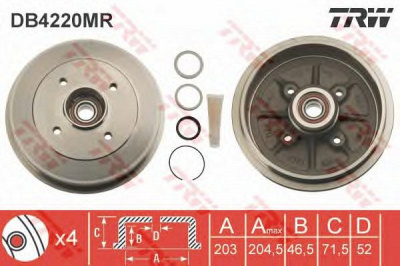 TRW db4220mr -  Тормозной барабан