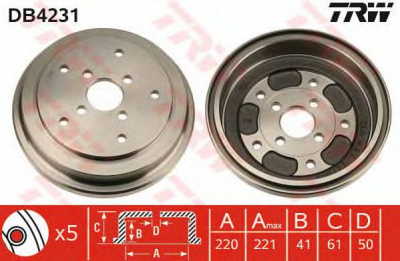 TRW db4231 -  Тормозной барабан