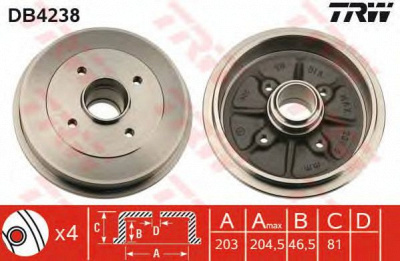 TRW db4238 -  Тормозной барабан