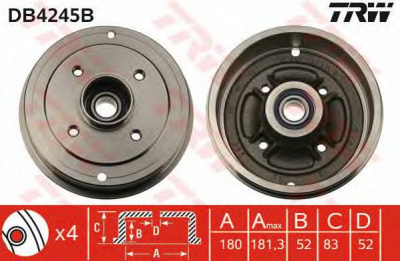 TRW db4245b -  Тормозной барабан