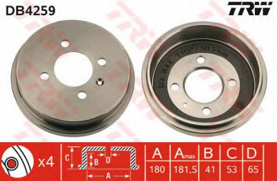 TRW db4259 -  Тормозной барабан