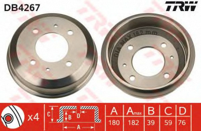 TRW db4267 -  Тормозной барабан