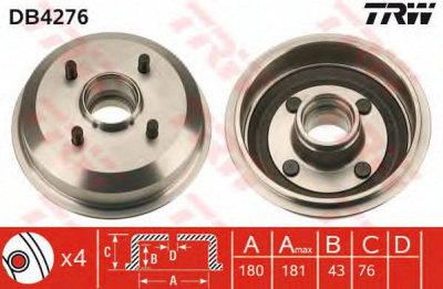 TRW db4276 -  Тормозной барабан