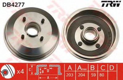 TRW db4277 -  Тормозной барабан