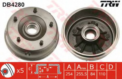 TRW db4280 -  Тормозной барабан
