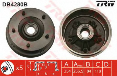 TRW db4280b -  Тормозной барабан