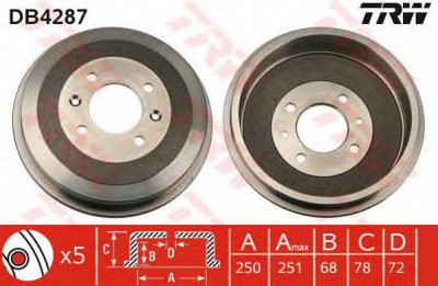 TRW db4287 -  Тормозной барабан