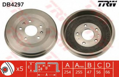 TRW db4297 -  Тормозной барабан