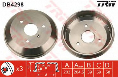 TRW db4298 -  Тормозной барабан