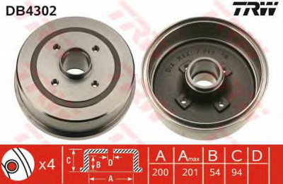 TRW db4302 -  Тормозной барабан