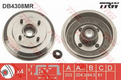 TRW db4308mr -  Тормозной барабан